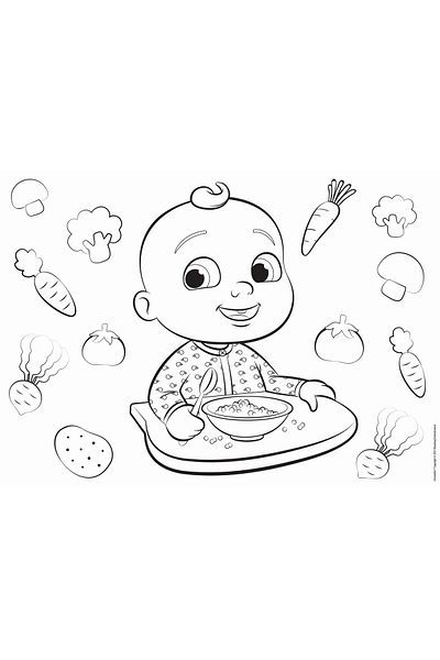 Lisciani Maxi Coloring Puzzle - Cocomelon At The Table (60 PIECES)