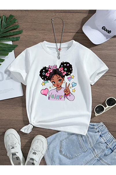 Eysaah Fun Girl Printed Premium Tshirt with Bicycle Collar for Girls
