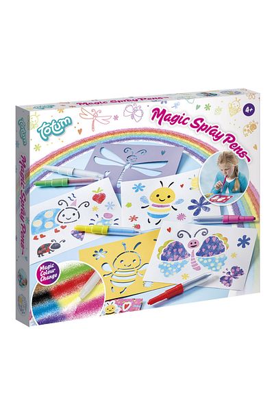 Totum Creative Drawing Set with Stencils and Color Changing Spray Pens - Magic Spray Pens