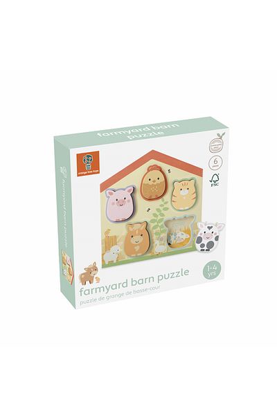 Orange Tree Toys Ξύλινο παζλ με ζώα της φάρμας,