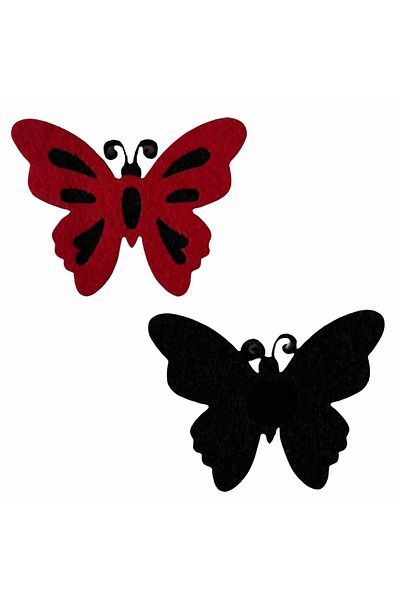 Micostore Felt Butterflies, Red, 6 X 4.5 Cm, ​​2 Pcs/set, Art & Craft Accessories For Children