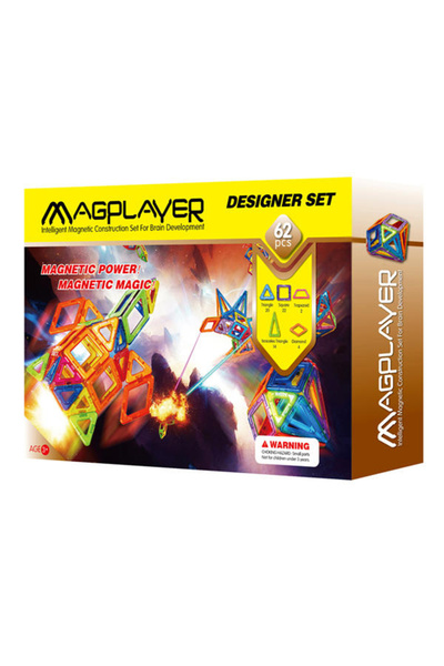 Magplayer Комплект магнитни конструктори - 62 части