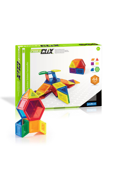 Guidecraft Powerclix Solids, Set Magnetic, 44 Piese,
