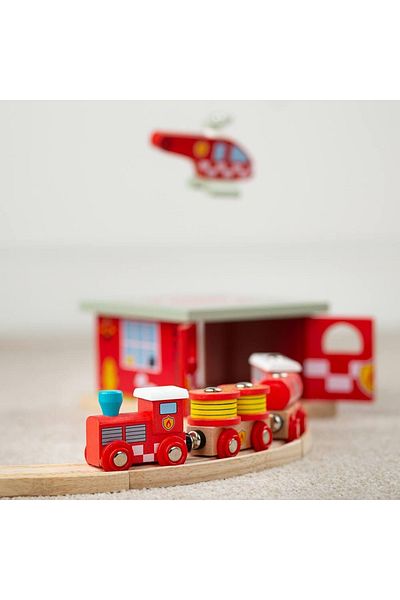 BIGJIGS Toys Trenuletul Pompierilor