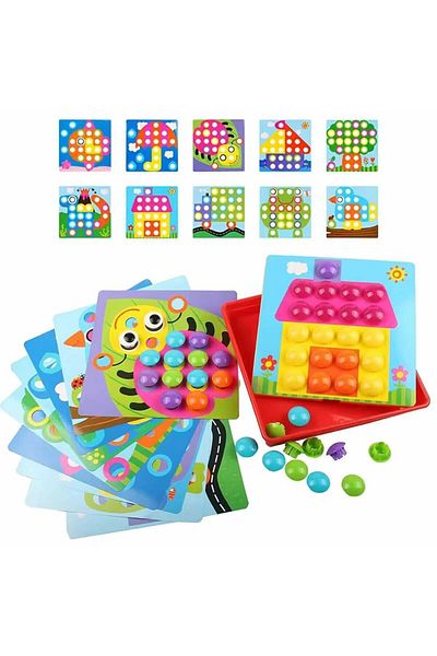 Micostore Joc Mozaic Creativ, Piese Mari, De Tip Fantacolor Junior, Button Idea, Genius Art