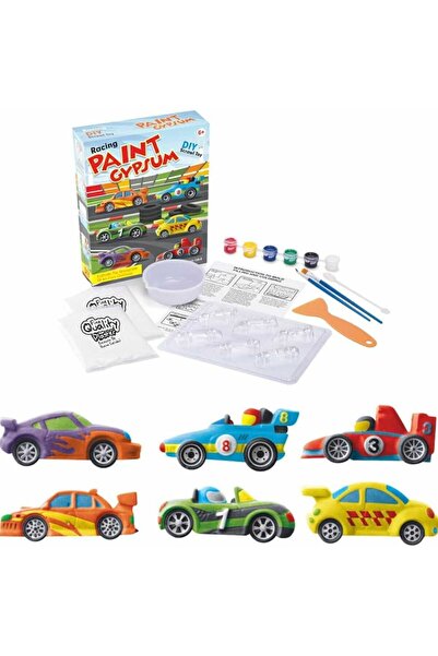 Micostore Racing Cars, Plaster Figures to Paint for Children, Complete Diy Kit