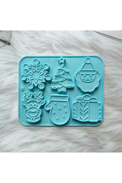 Micostore Silicone Mold With 6 Molds, Christmas, For Chocolate, Biscuits, Gingerbread 2 X 18 X 1.3cm