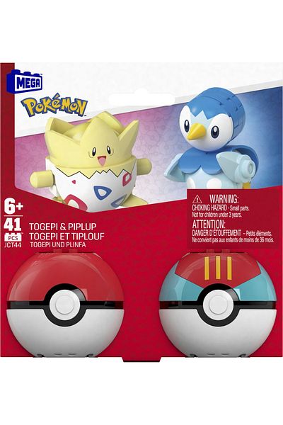 mattel Pokemon Mega Set Two Balls Togepi And Piplup 41 Pieces