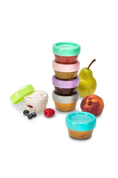 Melii Recipient din sticlă pentru depozitarea alimentelor, 2oz, 6 bucăți