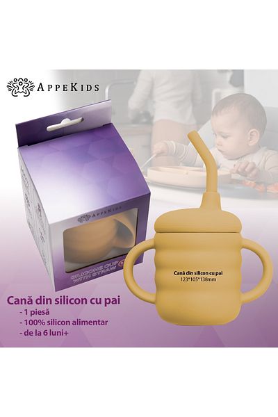 APPEKIDS Cana Din Silicon Cu Pai, - Honey