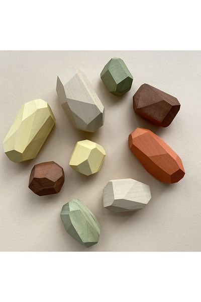 OEM Wooden Toy - Balance With Stones (EARTH COLORS)