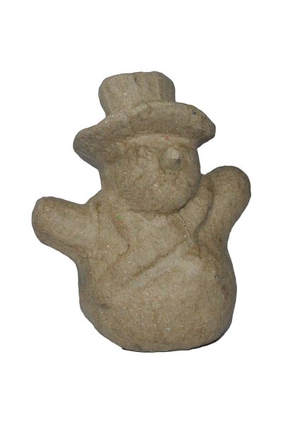 Meyco Figurină om de zăpadă din carton, modelat, pentru pictat, 10 cm