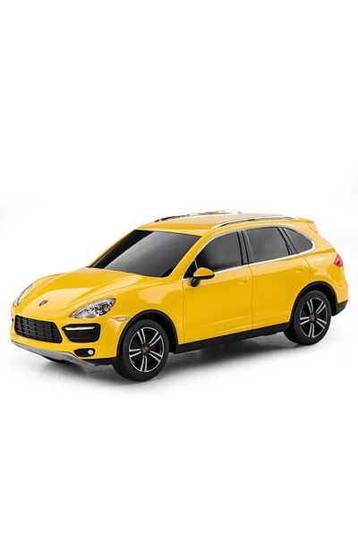 Rastar Masina Cu Telecomanda Porsche Cayenne Turbo Galben Cu Scara 1 La 24