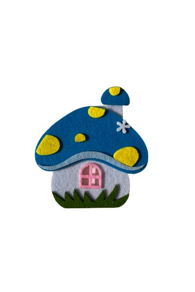 Micostore Felt House, Blue, 14 X 12.5 Cm, ​​1 Pc/set, Art & Craft Accessories For Children