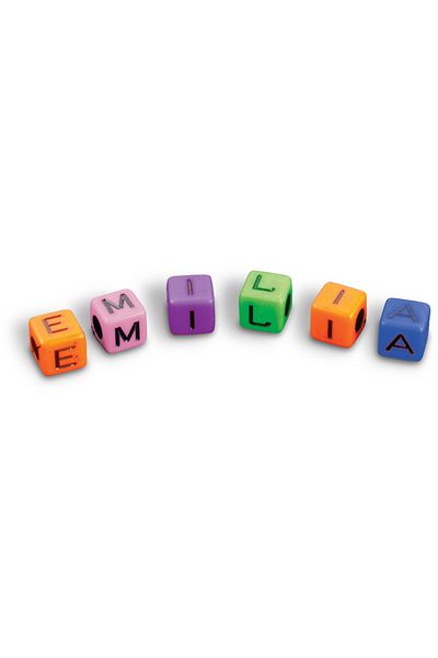 Meyco Colorful Beads, Square With Letters, 25 Gr, Art & Craft Accessories For Children