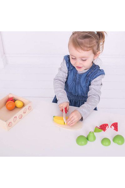 BIGJIGS Toys Wooden Sliced ​​Fruit Set
