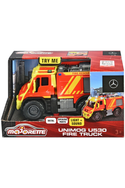 Majorette Masina De Pompieri Mercedes Unimog U530 Fire Truck 13 Cm Cu Lumini Si Sunete