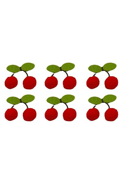 Micostore Felt Cherries, With Adhesive, Red, 6 Cm, 2 Pcs/set, Art & Craft Accessories For Children