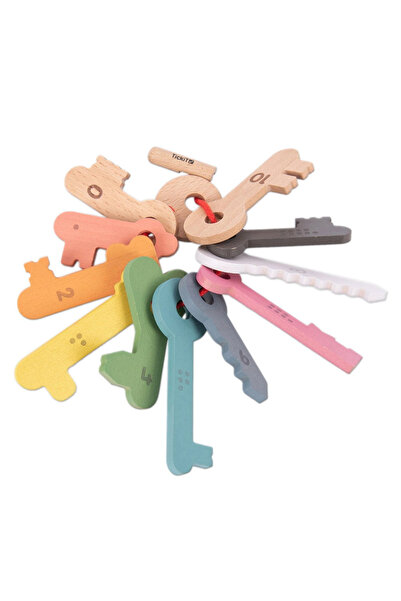 TickiT Set Chei Din Lemn Pentru Numarat Si Insirat,