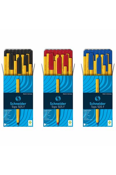 SCHNEIDER Cutie 50 Buc Pix Fara Mecanism Tops 505 F, 3 Culori Scriere