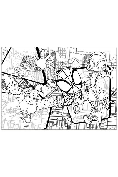 Lisciani Maxi Coloring Puzzle - Marvel's Spider-Man and His Amazing Friends (4 X 48 PIECES)