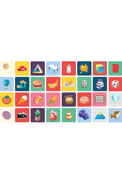 Micostore Set 16 Carduri Stimulare Vizuala Bebe 1 - 3 Ani, Cartonase Bebelusi Cu Imagini Color, Interactive