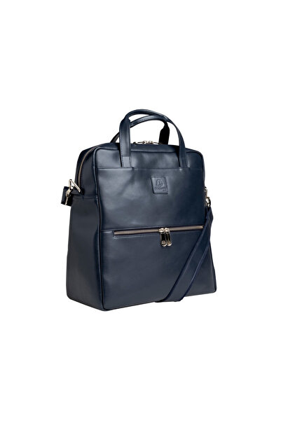 Exacompta Σακίδιο πλάτης από γνήσιο δέρμα, για φορητό υπολογιστή 14", γυναικείο μοντέλο, μπλε σκούρο