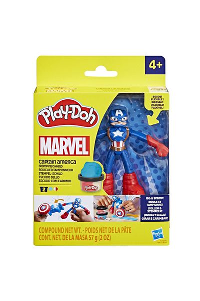 Hasbro Play-doh Marvel Flexible Figure With Accessories Captain America 10cm
