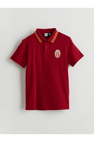 LC Waikiki Lcw Kids Red Polo Neck G*Latasaray Printed Boys T-Shirt