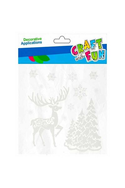 Micostore Autocolant Pentru Geam, Reni Si Brazi De Craciun, Decoratiuni De Sarbatori