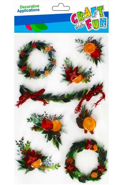 Micostore Decorative Stickers For Greeting Cards, 3d, Festive Wreaths For Christmas