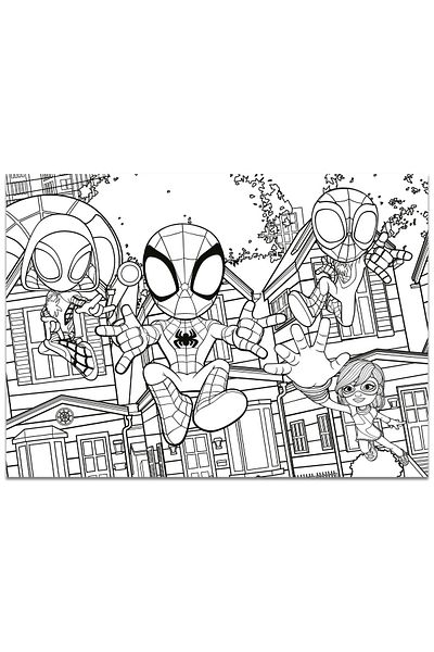 Lisciani Maxi Coloring Puzzle - Marvel's Spider-Man and His Amazing Friends (4 X 48 PIECES)