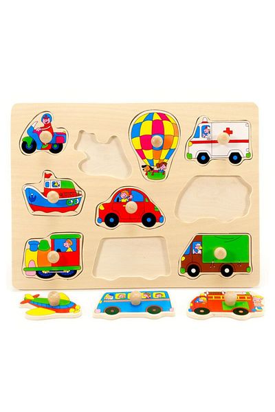 Fakopancs Wooden Puzzle With Handle Means of Transport