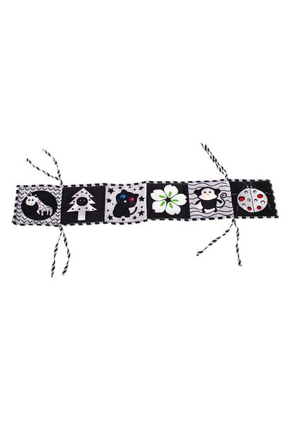 Micostore Carte Senzoriala Bebelusi, Imagini Alb - Negru Si Contrast, 15.5 X 15 X 3 Cm Si Protectie De Patut