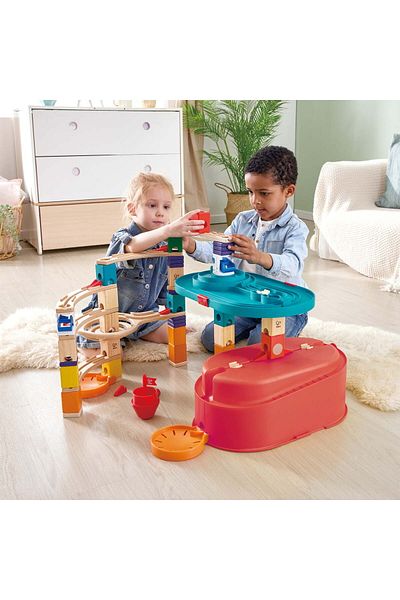Hape Quadrilla Children's Toy - Ball Circuit - Set With Buckets (90 PIECES)