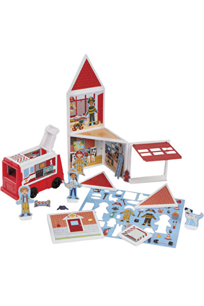 Melissa & Doug Μαγνητικό σετ παιχνιδιού πυροσβεστικού σταθμού-