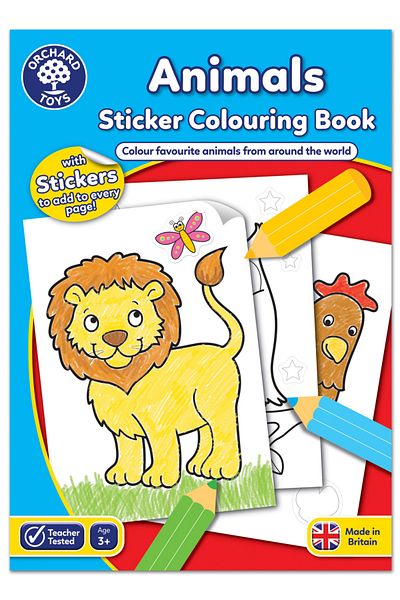 Orchard Toys Carte De Colorat Cu Activitati In Limba Engleza Si Abtibilduri Animale Animals