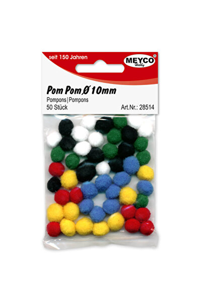 Meyco Pom-pom, 30 Pcs, 20 Mm, Multicolor, Art & Craft Accessories For Children