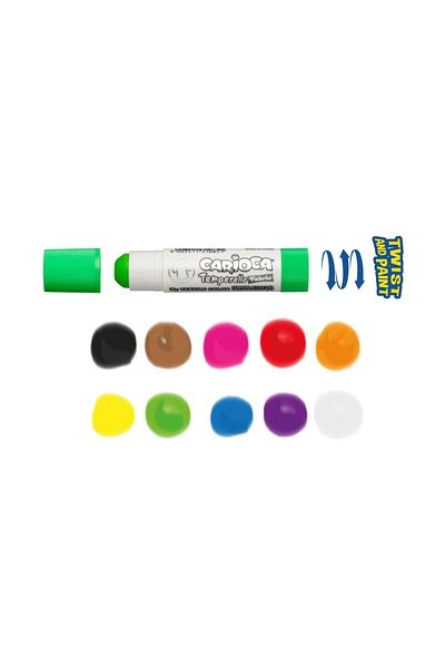 CARIOCA Creion Tempera Pentru Haine, Culoare Rezistenta La Spalat, Temperello Textile Fabric 10/set