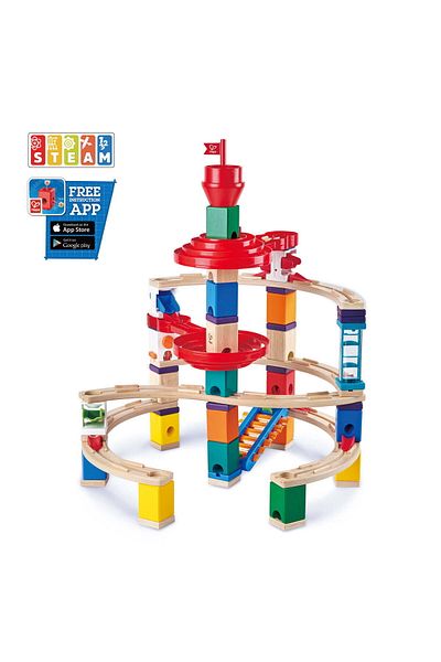 Hape Quadrilla Children's Toy - Ball Circuit - Super Spiral (129 PIECES)
