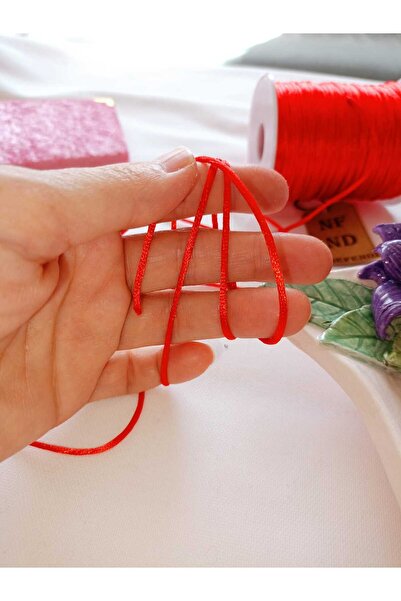 ENEFENDİ 4 Meters Floş String Rattle Tail 2mm Thickness Red Bracelet Jewelry Gift String