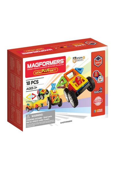 Clicstoys Set Magnetic De Construit- Magformers Wow Plus, 18 Piese