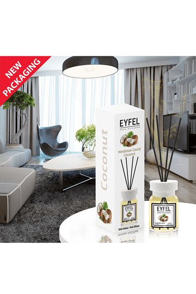 Eyfel Room Freshener With Sticks, Coconut, 120ml