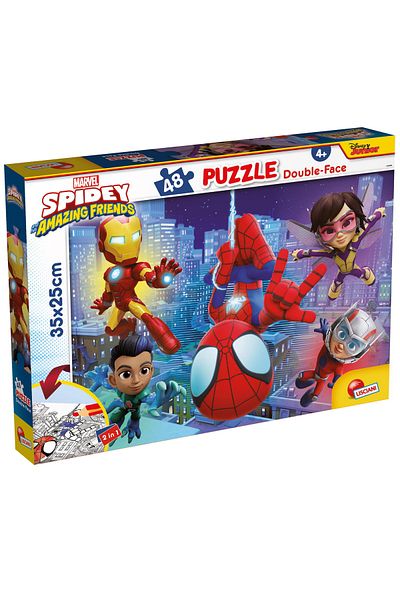 Lisciani Coloring Puzzle - Marvel's Spider-Man and His Amazing Friends (48 PIECES)