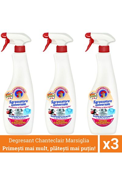 chante clair Promo Pack 3 X Chanteclair Universal Degreaser Marsiglia, Spray, 600 ml