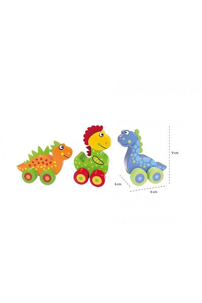 Orange Tree Toys Οι Πρώτοι μου Δεινόσαυροι - Σετ Παιχνιδιών με Ρόδες,