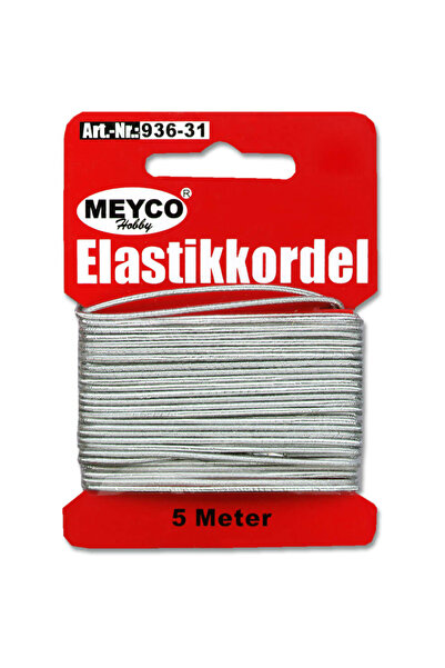 Meyco Silver Elastic Cord, 5 M, Diameter 1.0 Mm, Art & Craft Accessories For ...