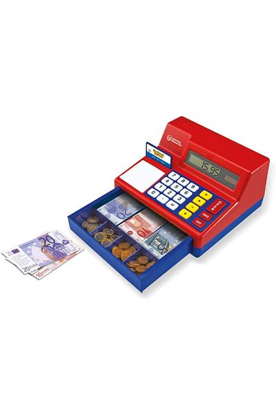 Learning Resources Calculator de joc prefăcut, casă de marcat cu bani în euro - lsp2629-eur
