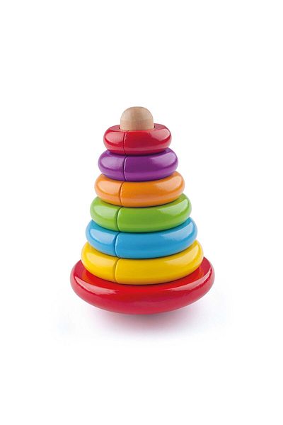 Woody Wooden Stacking Toy Pyramid With Magnetic Rings