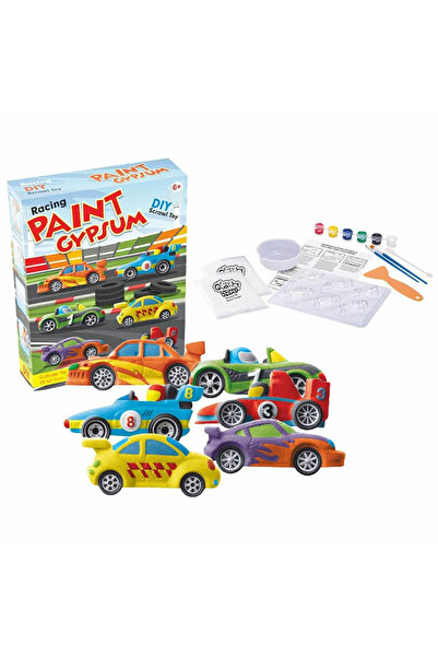 Micostore Racing Cars, Plaster Figures to Paint for Children, Complete Diy Kit